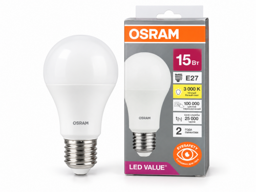 Светодиодная лампа Osram LVCLA125, 15 Вт, E27, 3000 К