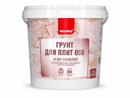 Грунтовка NEOMID для плит OSB и SIP, белая, 1 кг