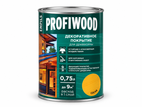 Покрытие декоративное для древесины EMPILS PROFIWOOD, сосна, 0,75 л