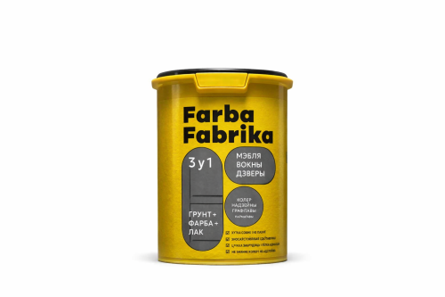 Краска "Farba Fabrika" для мебели, дверей и окон ВД-АК- 21, 1,0 кг, Надёжный графитовый                                                                                                                                            