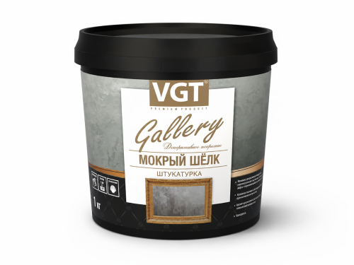 Декоративная штукатурка VGT Gallery «Мокрый шёлк», серебристо-белая база №1, 1 кг