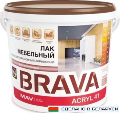 Лак BRAVA ACRYL 41 мебельный (ВД-АК-2041) бесцв п/гл SP  1л (1кг)
