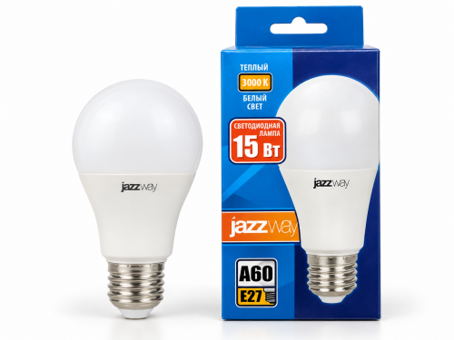Лампа светодиодная Jazzway PLED-LX A60, 15 Вт, E27, 3000 К