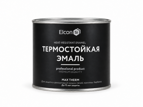 Эмаль термостойкая Elcon Max Therm, графит, до 700 °C, 0,4 кг