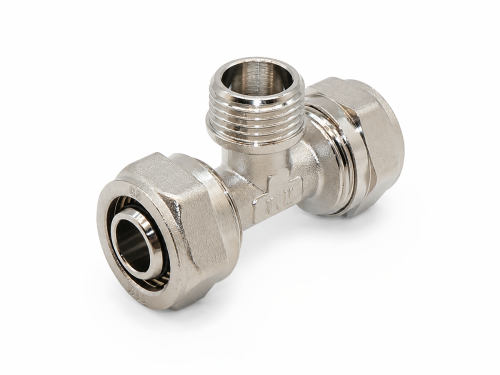 Тройник обжимной TIM C-T160216MN, 16×1/2″ НР×16