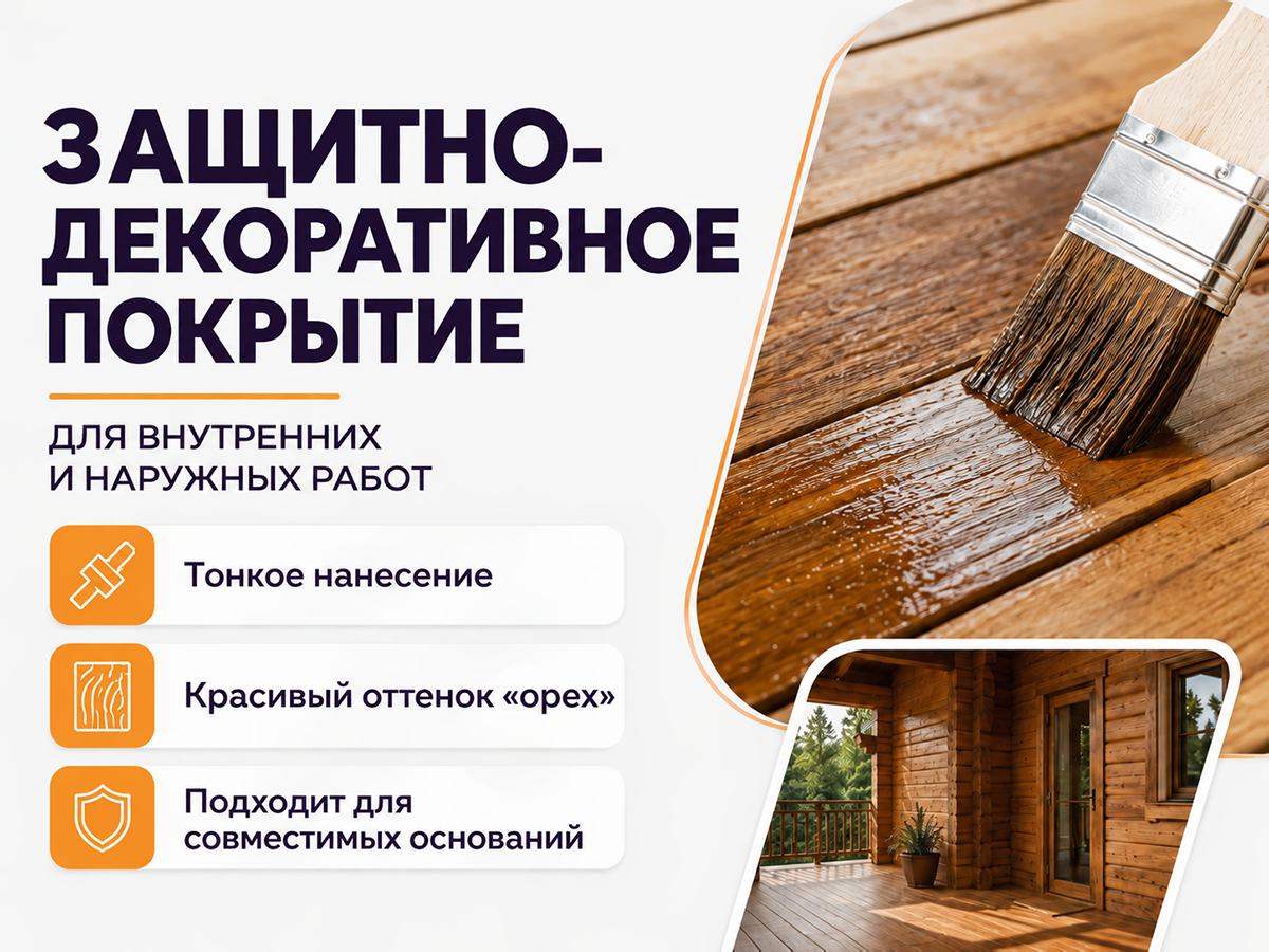 Лак ХВ-784 KRAFOR, орех, 0,5 л фото 2