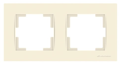 Rita - Рамка 2 поста, горизонтальный монтаж, слоновая кость  2220-800-1202