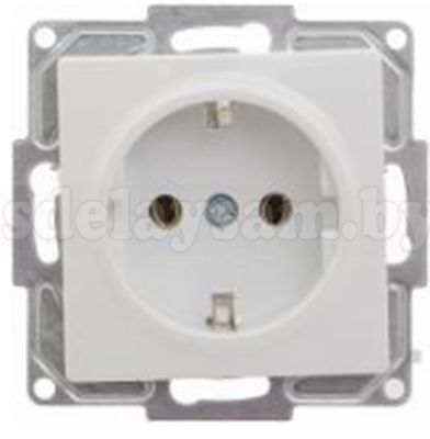 GUNSAN Розетка одинарная кремовая (без рамки) с заземлением