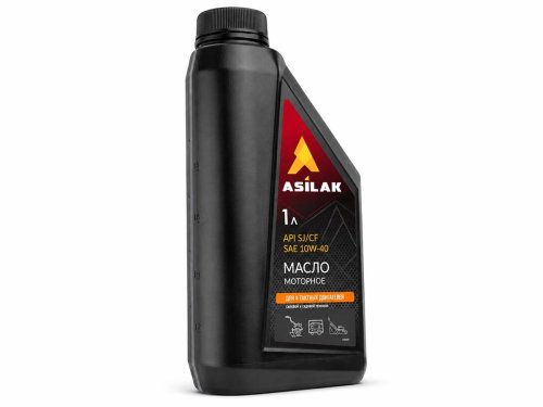 Масло моторное полусинтетическое ASILAK ASX5010-6 SAE 10W-40 API SJ/CF, 1 л, для 4-тактных двигателей