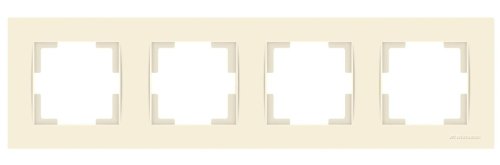 Rita - Рамка 4 поста, горизонтальный монтаж, слоновая кость  2220-800-1402