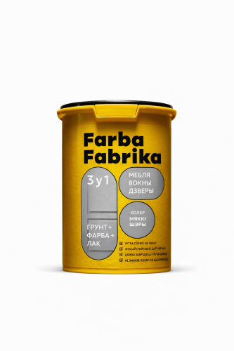 Краска "Farba Fabrika" для мебели, дверей и окон ВД-АК- 21, 1,0 кг, Мягкий серый