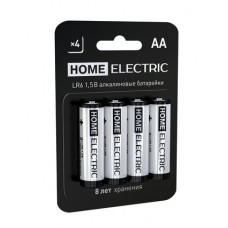 Элемент питания алкалиновый HOME ELECTRIC АА LR06 4 на блистере