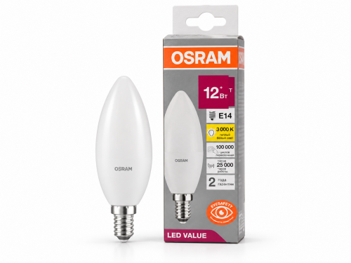 Светодиодная лампа Osram LVCLB100, 12 Вт, E14, 3000 К