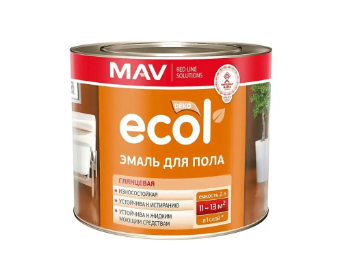 Эмаль ПФ-266 желто-коричневая ECOL для пола  2 кг / упак. 2,4 л