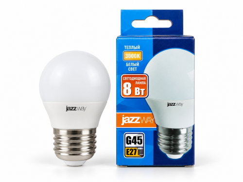 Лампа светодиодная Jazzway PLED-LX G45, 8 Вт, E27, 3000 К