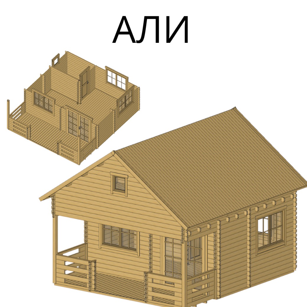 Садовый домик Али 5х5,6 толщина 44 мм (готовая комплектация)