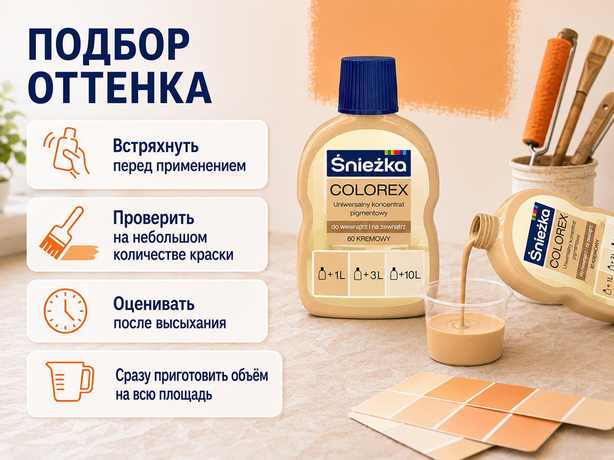 Колер Sniezka Colorex №60 «Кремовый», 100 мл фото 5