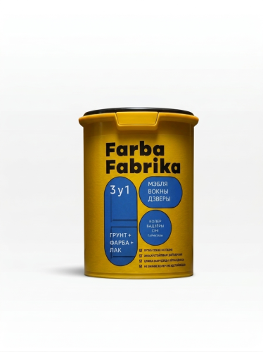 Краска "Farba Fabrika" для мебели, дверей и окон ВД-АК- 21, 0,4 кг, Бодрый синий.                                                                                                                       
