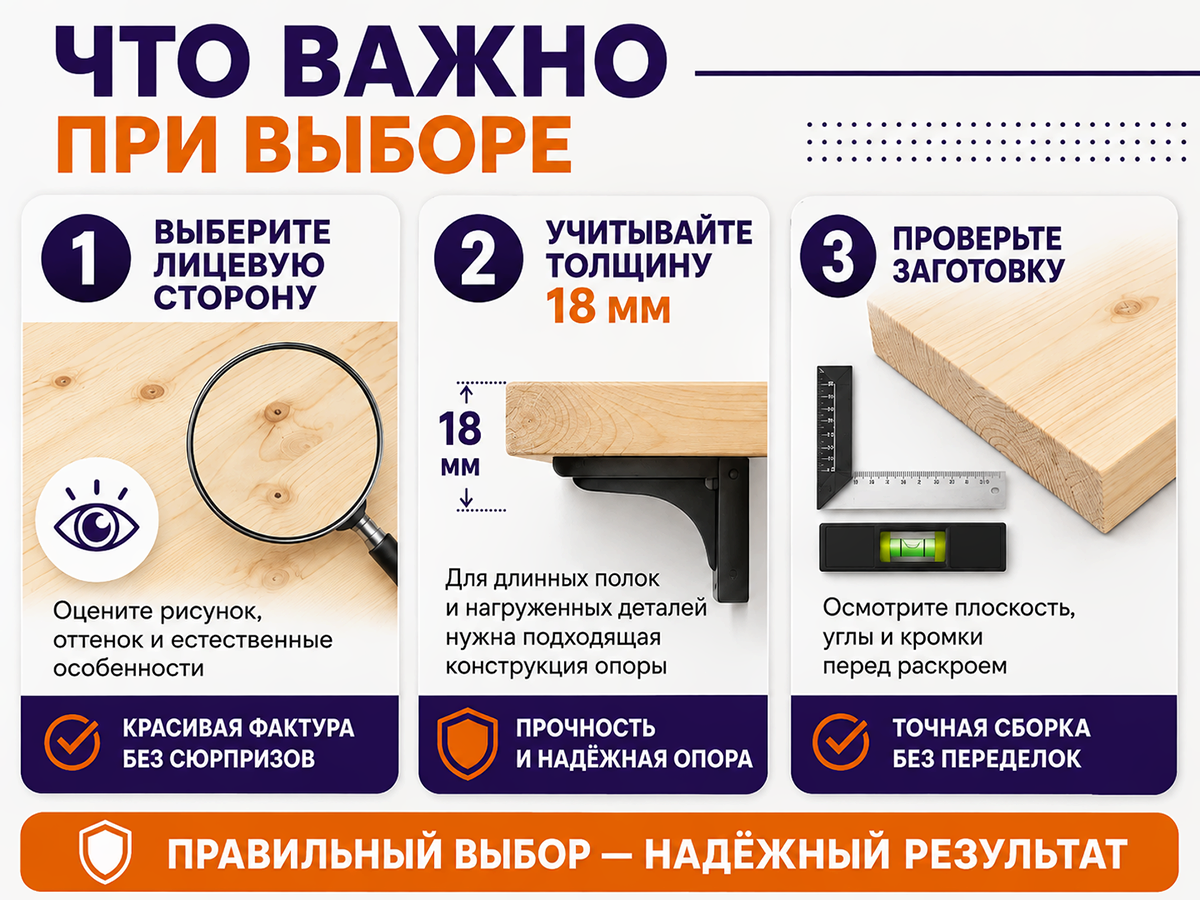 Мебельный щит из сосны/ели 400×300×18 мм, сорт 1/2
