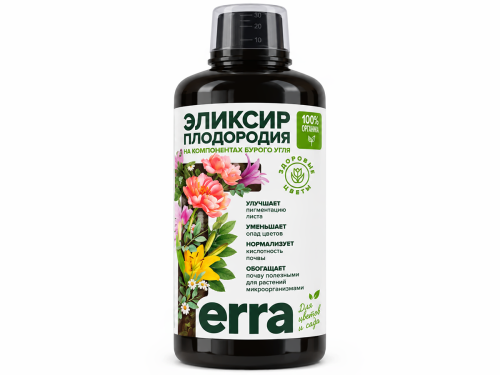 Почвенный эликсир подкормка жидкая органическая для цветов, 1 л