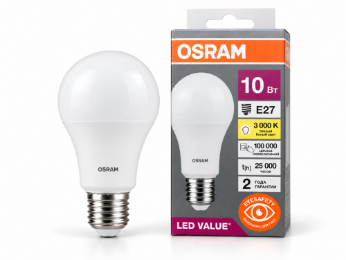 Светодиодная лампа Osram LVCLA75, 10 Вт, E27, 3000 К