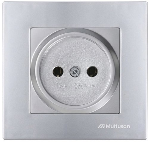 Rita - Розетка 2P+E, (в комплекте с рамкой), нержавеющая сталь  2220-600-0282