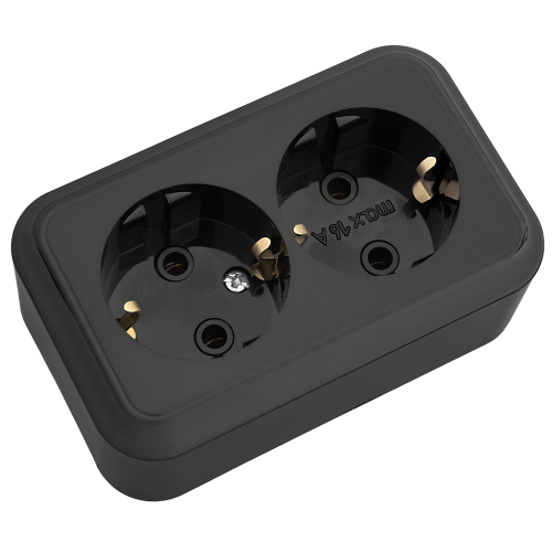 Розетка РА16-261 черный