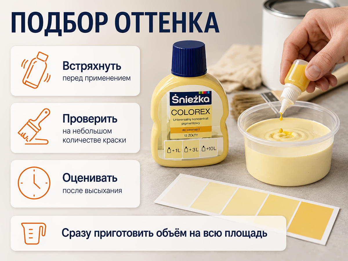 Колер Sniezka Colorex №13 «Жёлтый», 100 мл фото 5