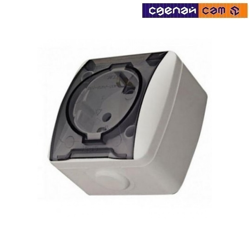 EL-BI,Eva, розетка с крышкой с/з,наружная,IP54, 554-011500-218