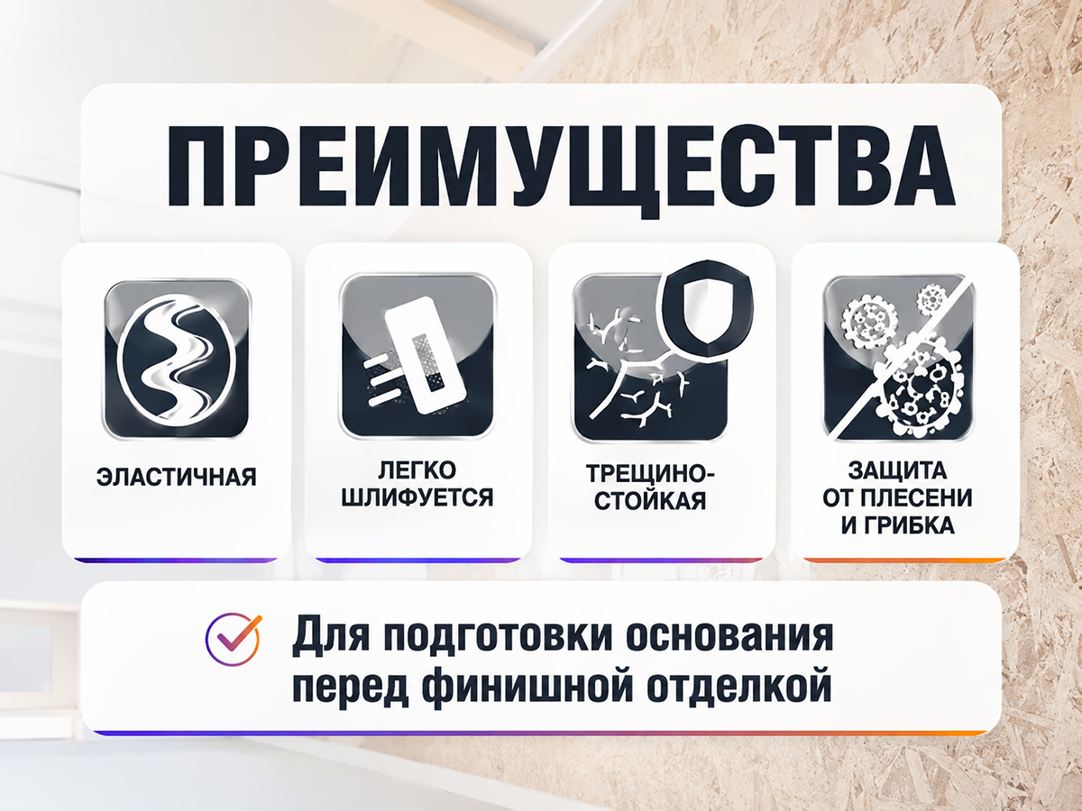 Шпатлёвка NEOMID для плит OSB, белая, 1,3 кг