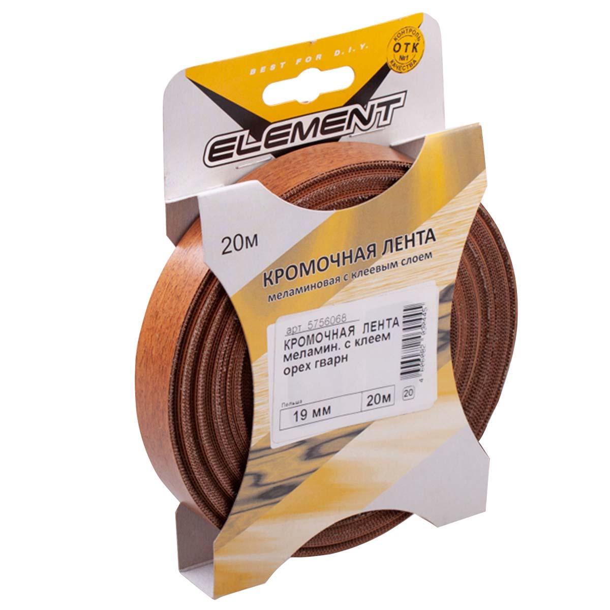 Кром.лента меламин.с клеем 19мм орех гварн (5м) 