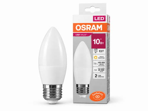 Светодиодная лампа Osram LVCLB75, 10 Вт, E27, 3000 К