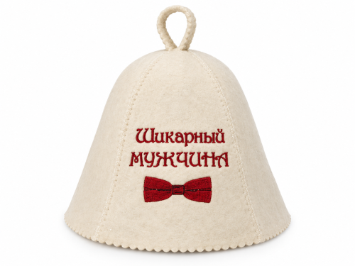 Шапка для бани и сауны с вышивкой «Шикарный…»