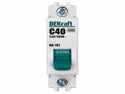 Автоматический выключатель DEKraft ВА-101, 1P, C40, 4,5 кА