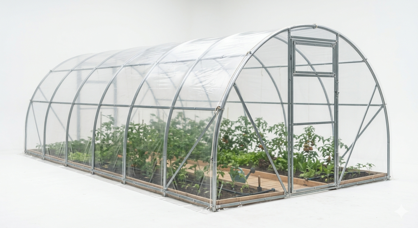 Теплица Агроном Люкс 8х3х2 м (труба 20х40х0.8) шаг 0,67 м. с пленкой 150 мкм