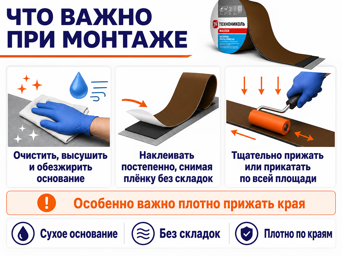 Лента-герметик ТЕХНОНИКОЛЬ NICOBAND, коричневая, 3 м × 15 см фото 3