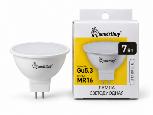 Лампа светодиодная Smartbuy GU5.3, 7 Вт, 3000 К