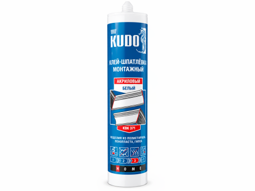 KUDO клей-шпатлёвка HOME KBK-371, акриловый, белый, 280 мл