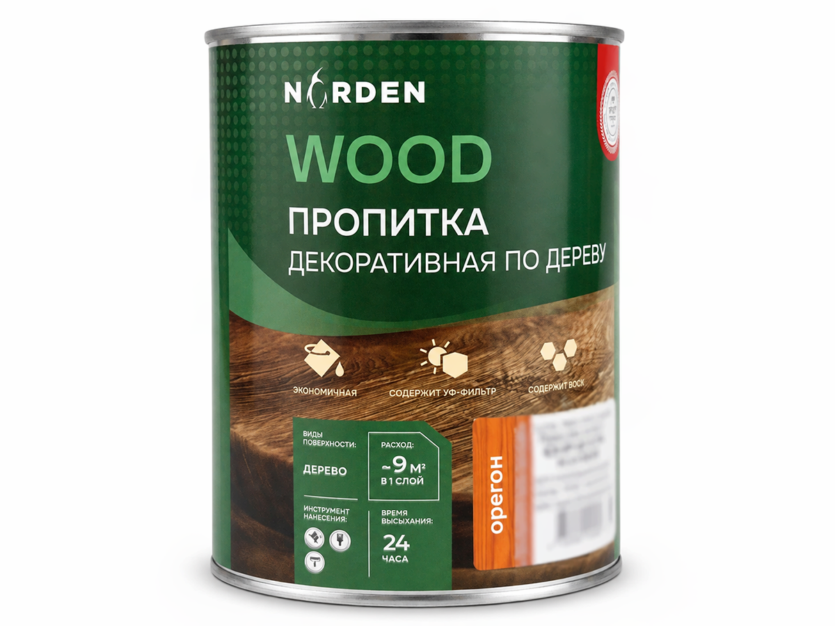 Пропитка декоративная NORDEN WOOD, орегон, 0,75 кг