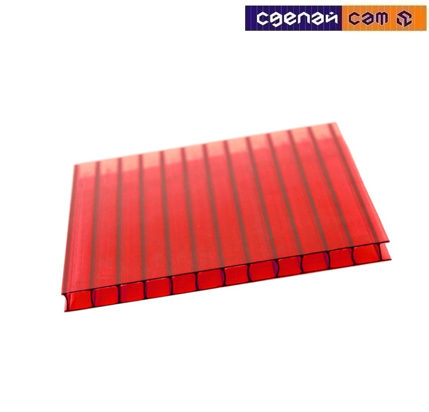 Плита из поликарбоната 1050х1500х3.8 мм (красная)