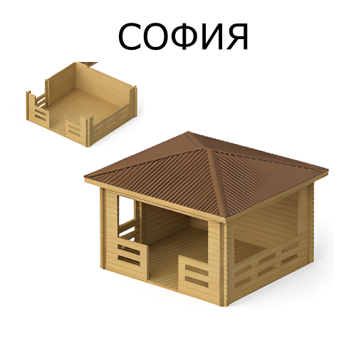Беседка Софи 3.5x3.5 толщина 34 мм (готовая комплектация)
