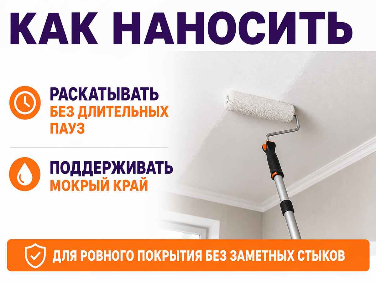 Краска FLAGMAN 36 для потолков, белая глубокоматовая, 3 л (4,2 кг) фото 5