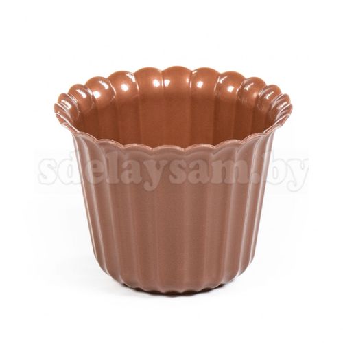 Горшок цветочный "Виола"  h=74 мм - 0,25 л коричневый-перламутр