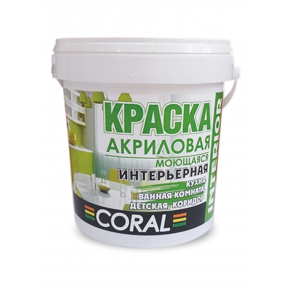 Краска интерьерная акриловая ВД-АК-2012 Coral белая 7 кг