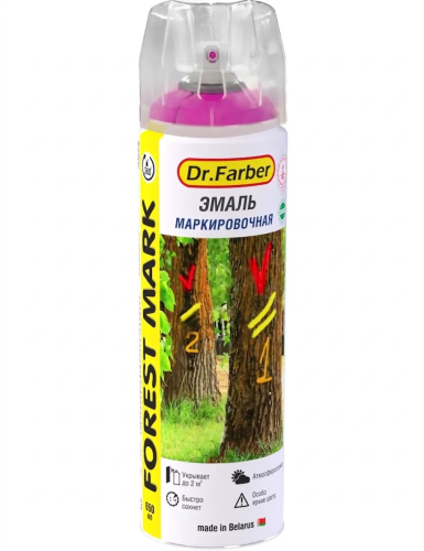 Эмаль-аэрозоль маркировочная Dr. Farber Forest Mark, Smart флуоресцентная фуксия 650 мл 06701-400