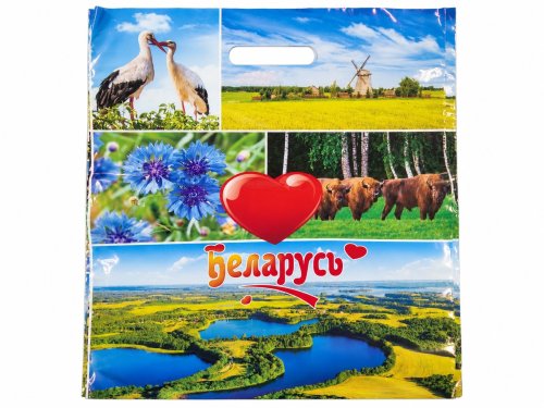 Пакет с вырубной ручкой «Беларусь», 400 × 310 мм, 60 мкм