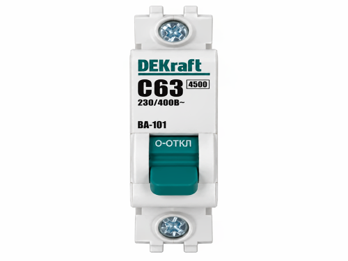 Автоматический выключатель DEKraft ВА-101, 1P, C63, 4,5 кА