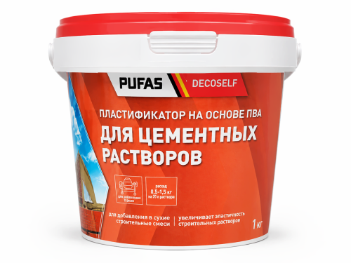 Клей ПВА строительный-пластификатор Decoself, 1 кг