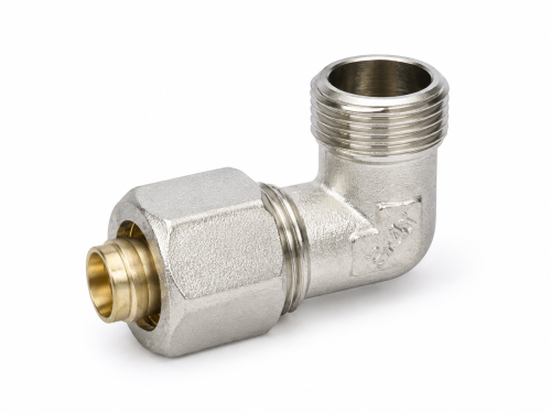 Угольник обжимной APE 753 L 3753L03420, 20×2 мм × 3/4″ НР