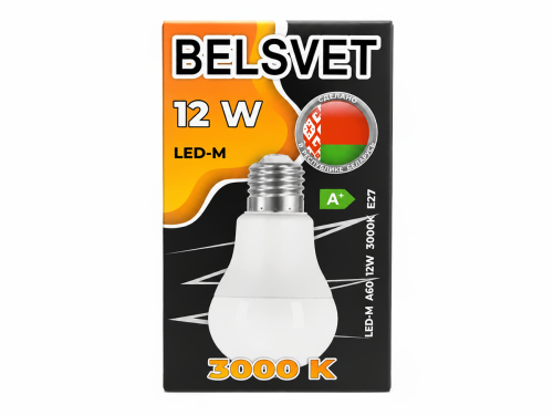Белсвет лампа светодиодная LED M A60, 12 Вт, E27, 3000 K